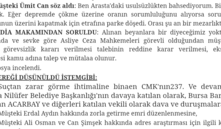 Fay Hattının Üzerine Kurulu Kader Bursa 53. Asliye’de Başlayan Sessiz Deprem